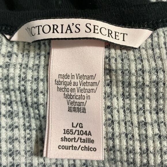 Victoria’s Secret Houndstooth Heart Super Soft Thermal Knit Loungewear SZ Large - Picture 8 of 11